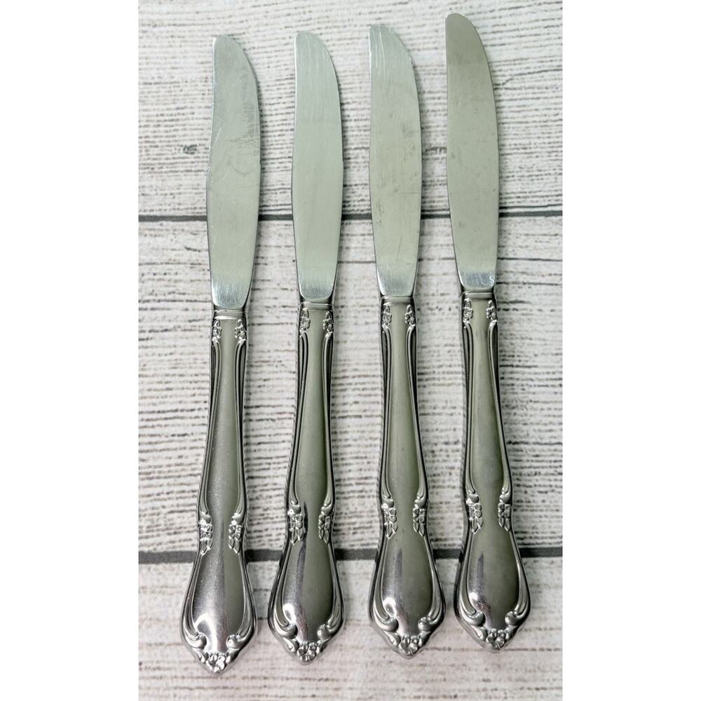 Oneida Community Chatelaine Stainless Steel Flatware Knives Lot Of 4 - Picture 3 of 4